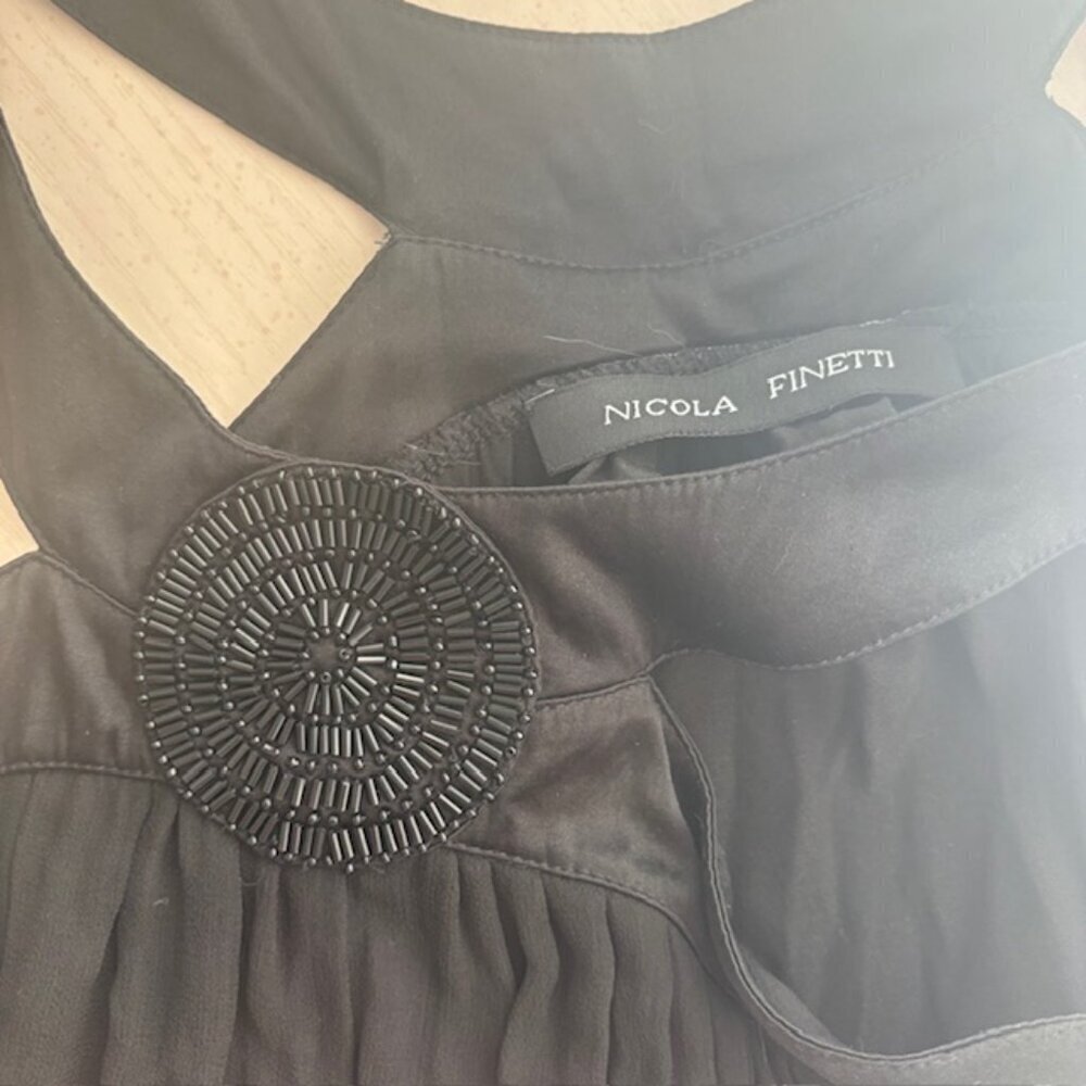 Nicola Finetti Silk Mini Dress with Beaded Medallions - Picture 3 of 7